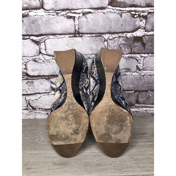 LANVIN Ivory Blue Snake Print Leather Ballerina Pumps Wedges Women 40EU/9.5M US - Picture 11 of 16